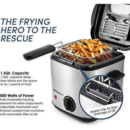 Chef'sChoice Stainless Steel 1.5-Quart Electric Deep Fryer